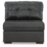 Brindley Pier 4-Piece Sectional with Ottoman in Fog from Ashley - Luna Furniture