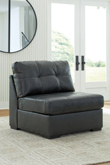 Brindley Pier 4-Piece Sectional with Ottoman in Fog from Ashley - Luna Furniture