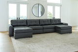 Brindley Pier 4-Piece Sectional with Ottoman in Fog from Ashley - Luna Furniture
