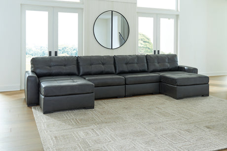 Brindley Pier Fog 4-Piece Sectional with Ottoman from Ashley - Luna Furniture