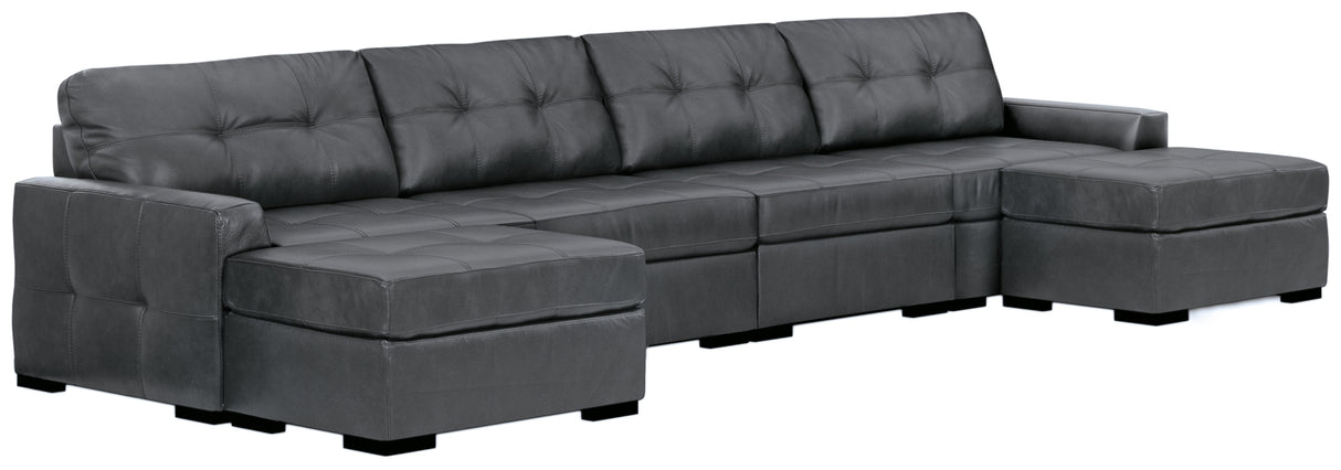Brindley Pier 4-Piece Sectional with Ottoman in Fog from Ashley - Luna Furniture