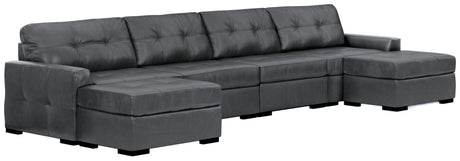 Brindley Pier Fog 4-Piece Sectional with Ottoman from Ashley - Luna Furniture