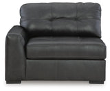 Brindley Pier 4-Piece Sectional with Ottoman in Fog from Ashley - Luna Furniture