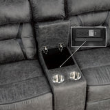 Madrona Hill Gray Double Reclining Sofa from Homelegance - Luna Furniture
