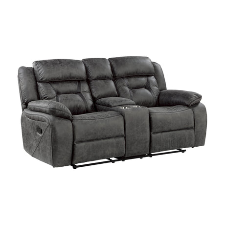 Madrona Hill Gray Double Reclining Sofa from Homelegance - Luna Furniture