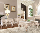 HD-998I Ivory/Metallic Gold Highlights 3-Piece Coffee Table Set from Homey Design - Luna Furniture