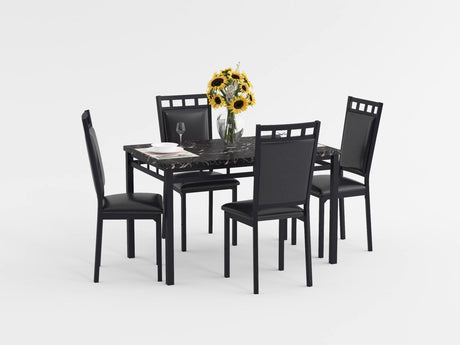 Olney Black/Dark Brown 5-Piece Dining Set from Homelegance - Luna Furniture