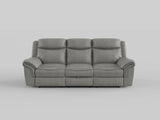 Aram Dark Brown Faux Leather Double Glider Reclining Loveseat with Center Console, Receptacles and USB Ports from Homelegance - Luna Furniture