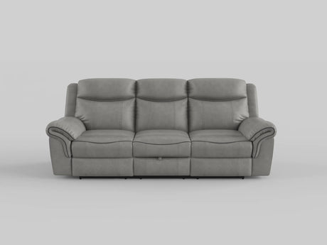 Aram Dark Brown Faux Leather Double Glider Reclining Loveseat with Center Console, Receptacles and USB Ports from Homelegance - Luna Furniture