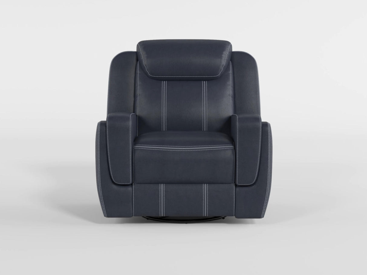 Littleton Blue Swivel Glider Reclining Chair