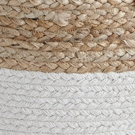 Sweed Valley Natural/White Pouf from Ashley - Luna Furniture
