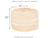 Absalom Denim Pouf from Ashley Furniture - Luna Furniture