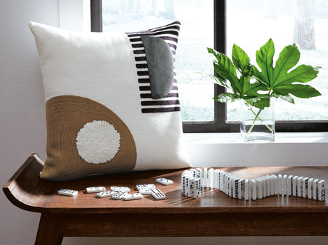 Longsum Black/White/Honey Pillow from Ashley Furniture - Luna Furniture