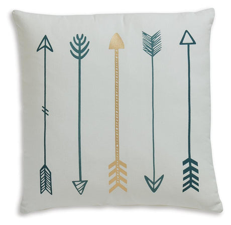 Gyldan White/Teal/Gold Pillow from Ashley - Luna Furniture