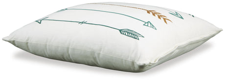 Gyldan White/Teal/Gold Pillow from Ashley - Luna Furniture
