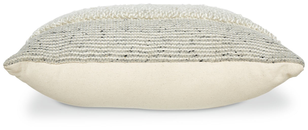 Rowcher Gray/White Pillow from Ashley Furniture - Luna Furniture