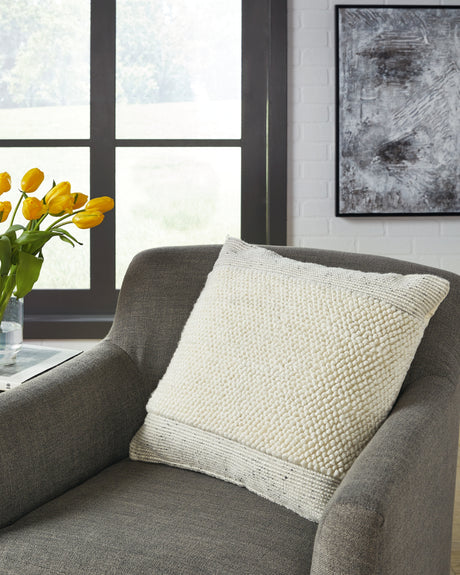 Rowcher Gray/White Pillow from Ashley - Luna Furniture