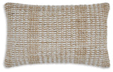Hathby Tan/White Pillow from Ashley - Luna Furniture
