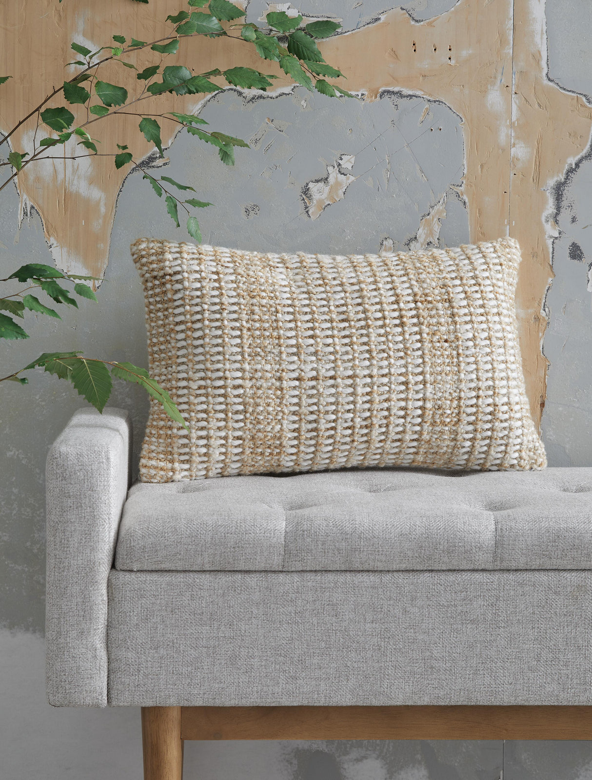 Hathby Tan/White Pillow from Ashley - Luna Furniture