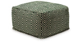 Abacy Green/Ivory Pouf from Ashley - Luna Furniture