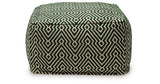 Abacy Green/Ivory Pouf from Ashley - Luna Furniture
