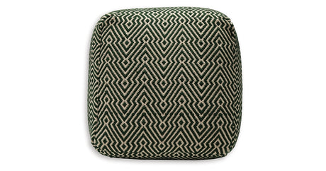Abacy Green/Ivory Pouf from Ashley - Luna Furniture