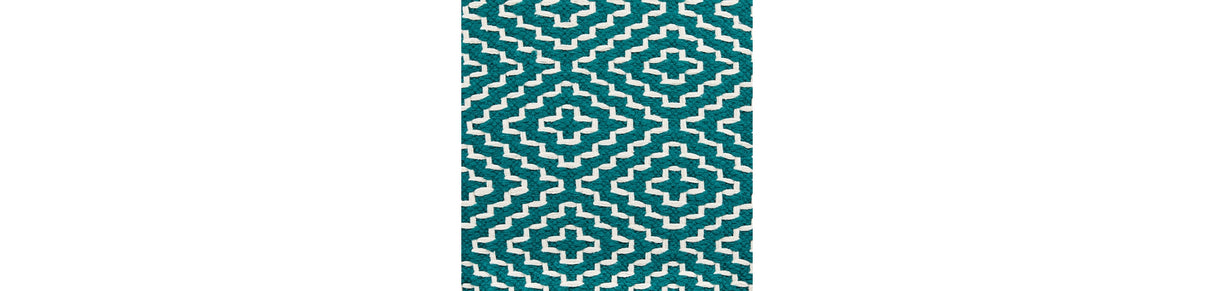 Brynnsen Teal/Ivory Pouf from Ashley Furniture - Luna Furniture