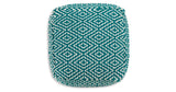 Brynnsen Teal/Ivory Pouf from Ashley Furniture - Luna Furniture