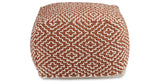 Brynnsen Rust/Ivory Pouf from Ashley - Luna Furniture