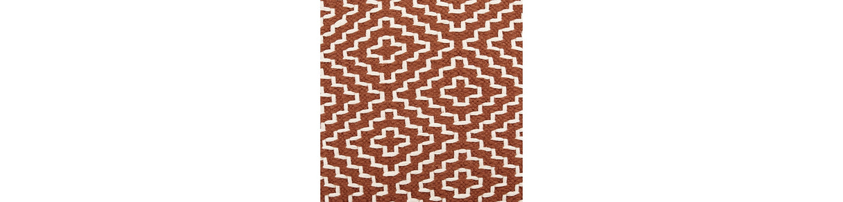 Brynnsen Rust/Ivory Pouf from Ashley - Luna Furniture