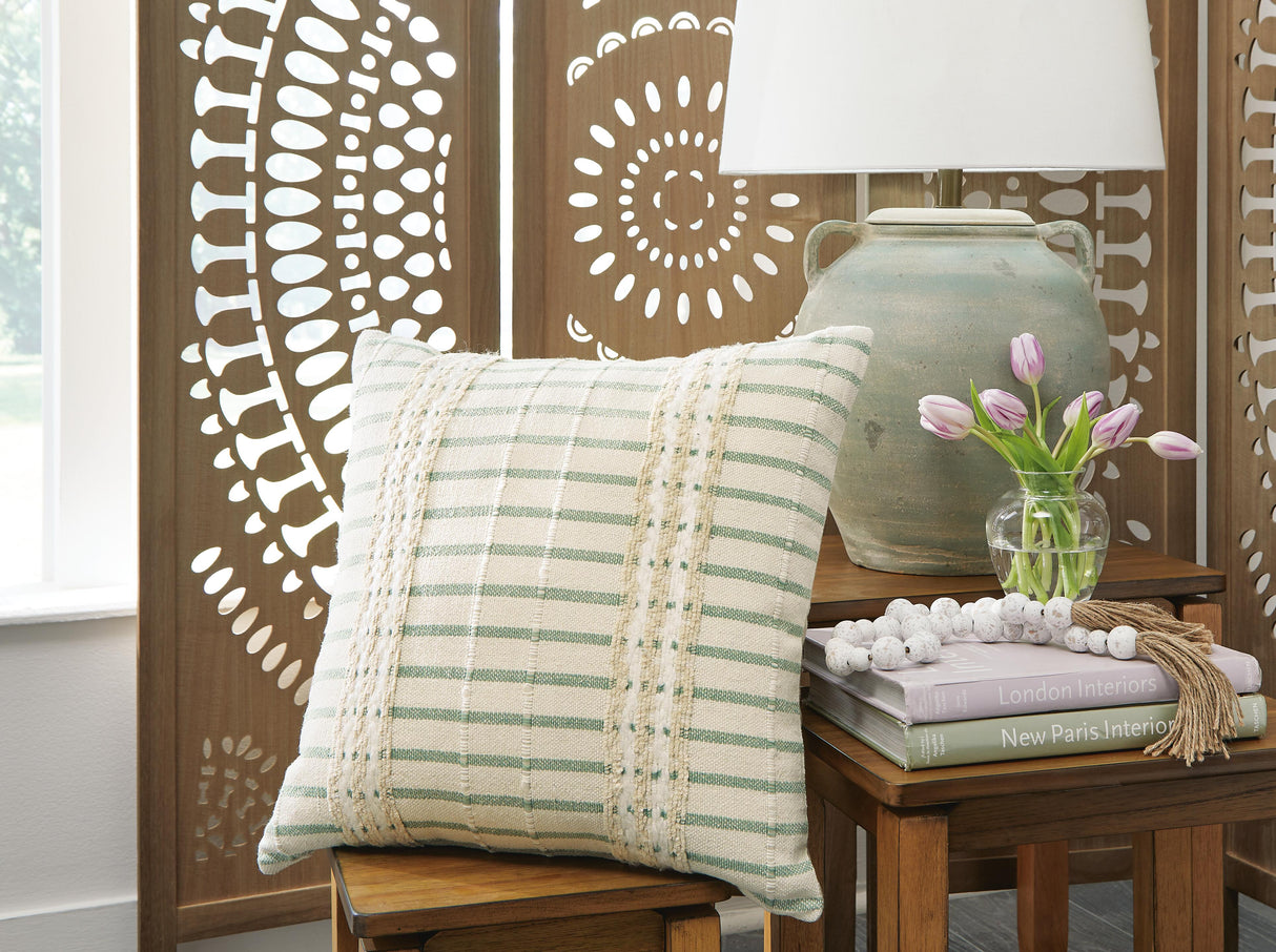 Rowton White/Green Pillow from Ashley - Luna Furniture