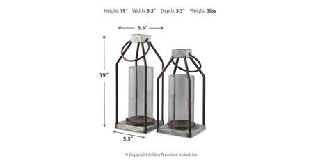 Diedrick Gray/Black Lantern from Ashley - Luna Furniture