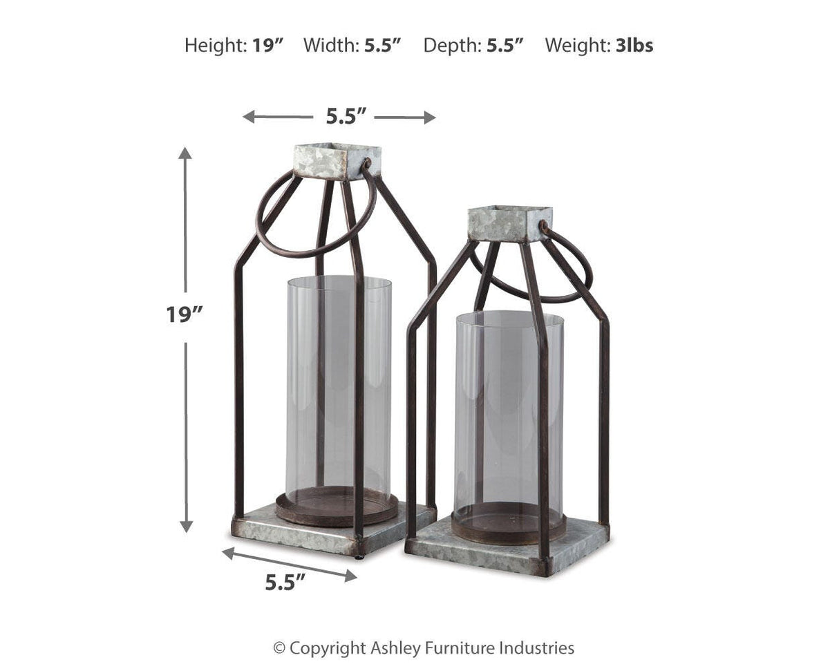 Diedrick Gray/Black Lantern from Ashley - Luna Furniture