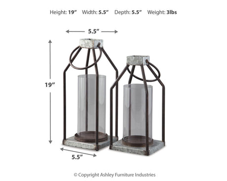 Diedrick Gray/Black Lantern from Ashley - Luna Furniture