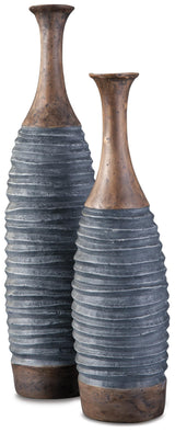 BLAYZE Antique Gray/Brown Vase from Ashley Furniture - Luna Furniture