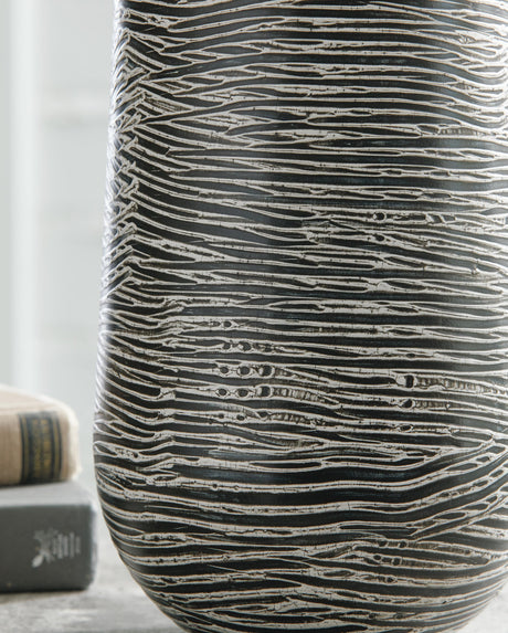 Fynn Antique Gray Vase from Ashley - Luna Furniture