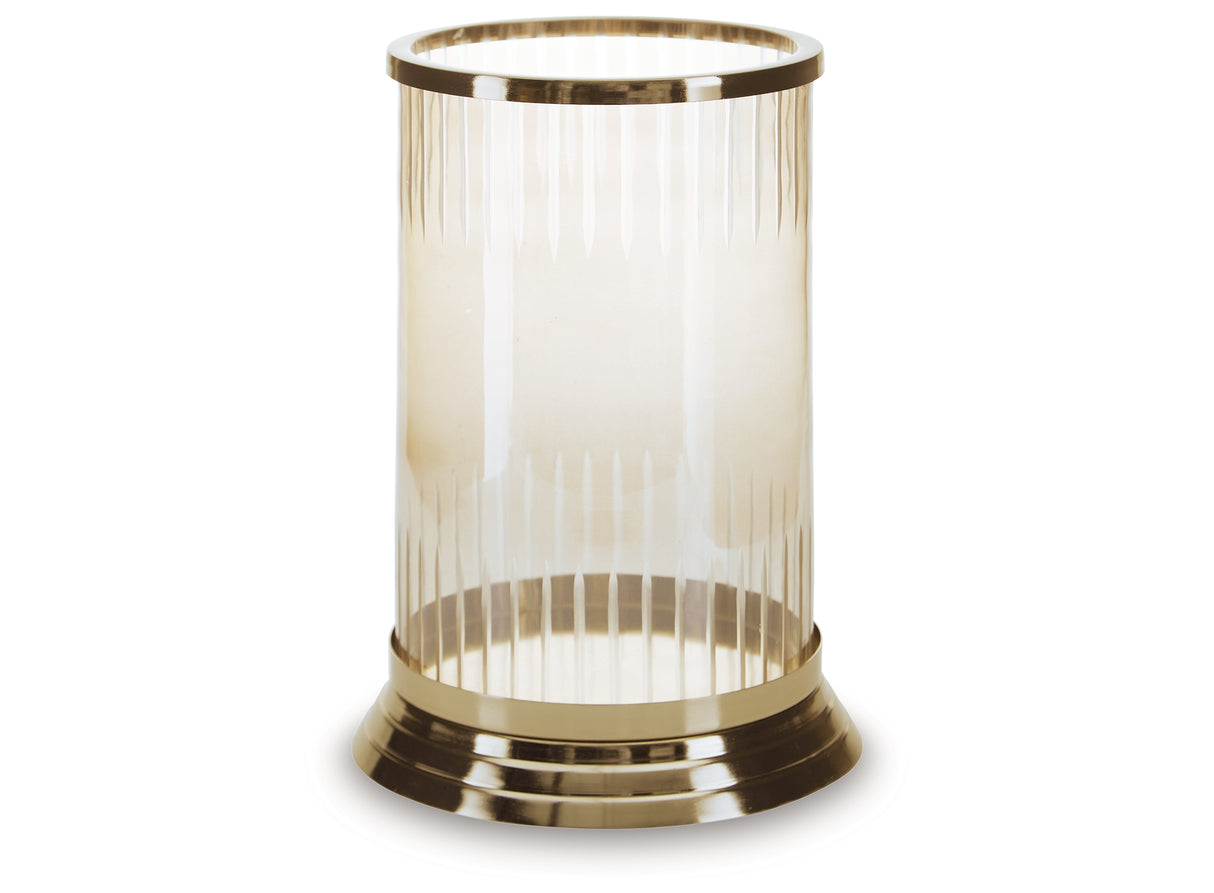 Aavinson Amber/Gold Finish Candle Holder from Ashley Furniture - Luna Furniture