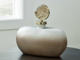 Acario Taupe/Gold Finish Jar from Ashley Furniture - Luna Furniture
