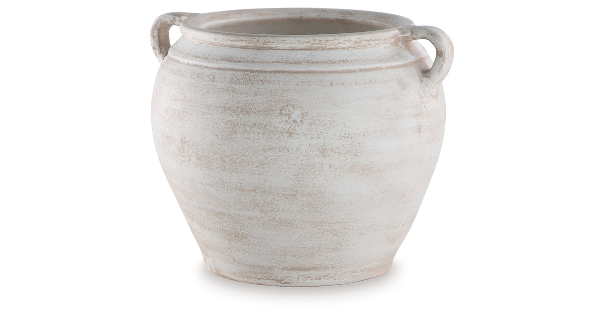 Meadie Distressed White Vase from Ashley Furniture - Luna Furniture