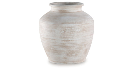 Meadie Distressed White Vase from Ashley - Luna Furniture