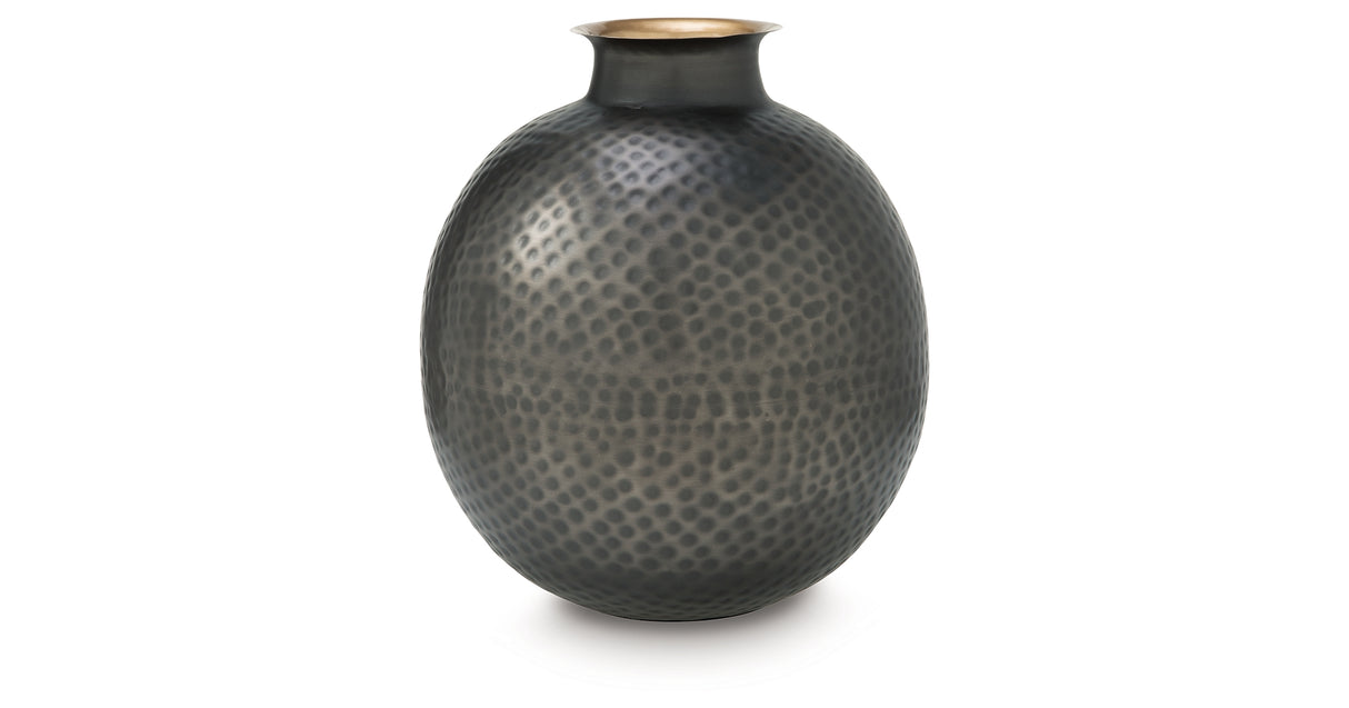 Woody Pewter/Gold Finish Vase from Ashley - Luna Furniture