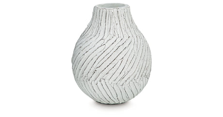 Shelvie Distressed White Vase from Ashley Furniture - Luna Furniture