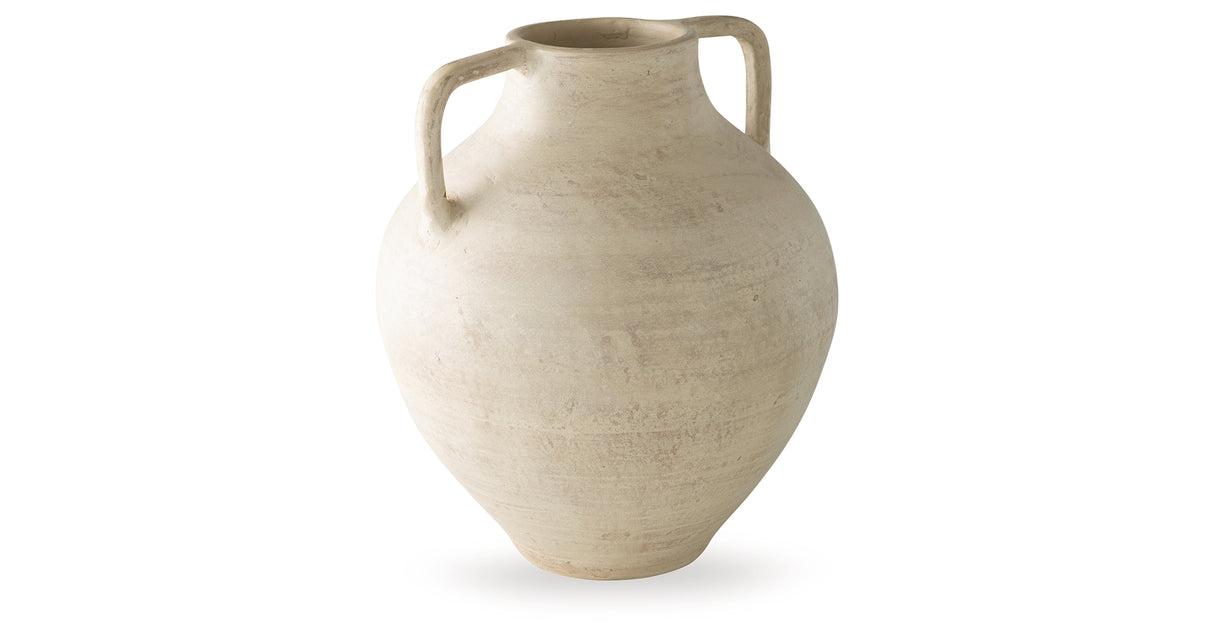 Justy Antique Beige Vase from Ashley - Luna Furniture