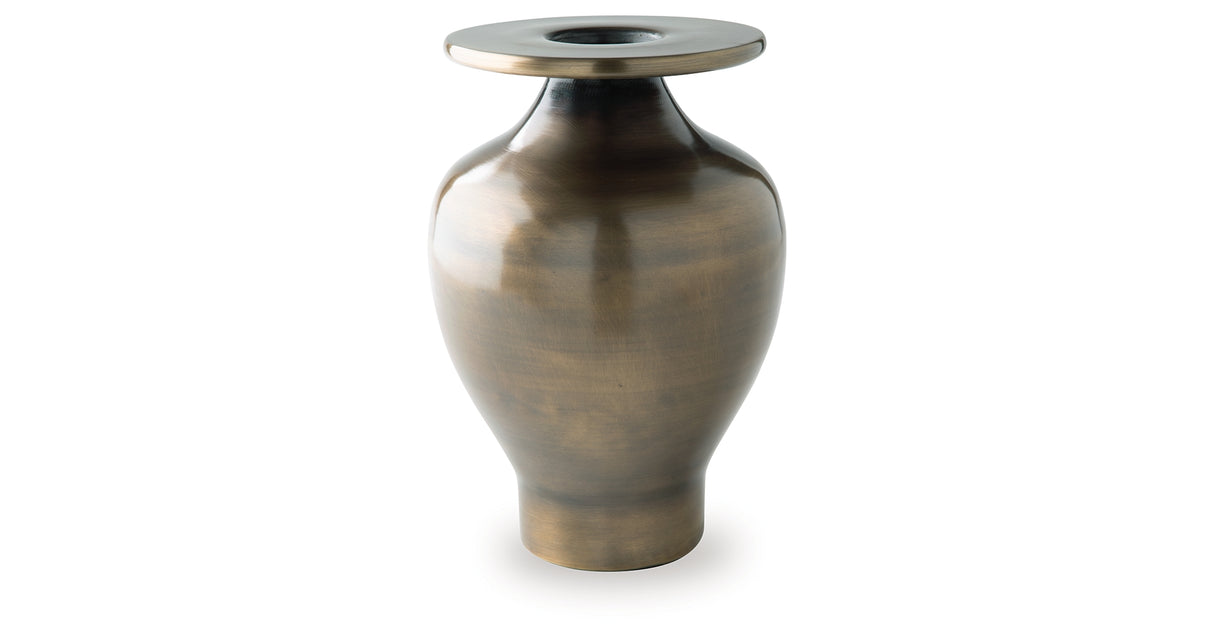 Fedorleigh Antique Brass Finish Vase from Ashley - Luna Furniture