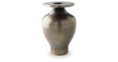 Fedorleigh Antique Brass Finish Vase from Ashley Furniture - Luna Furniture