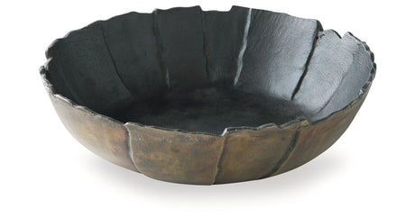 Aidman Black/Antique Gold Finish Bowl from Ashley - Luna Furniture