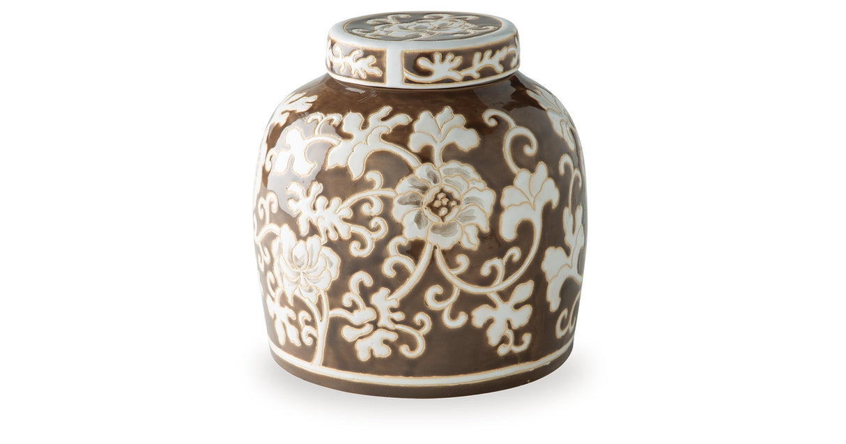 Adalham Brown/Cream Jar from Ashley Furniture - Luna Furniture