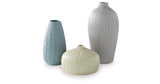 Eiderman Gray/Blue/Green Vase (Set of 3) from Ashley Furniture - Luna Furniture