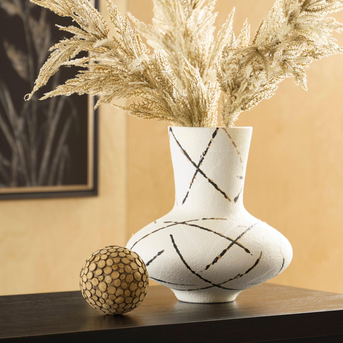 Brockford Cream/Black/Brown Vase from Ashley - Luna Furniture