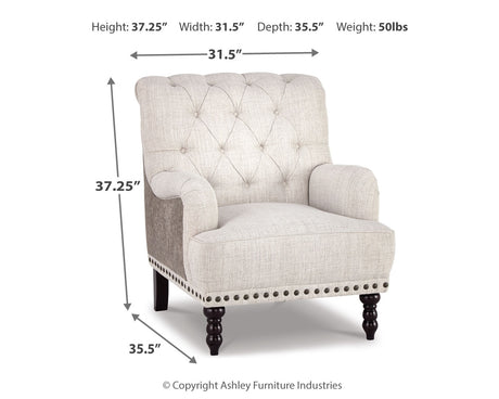 Tartonelle Ivory/Taupe Accent Chair from Ashley Furniture - Luna Furniture